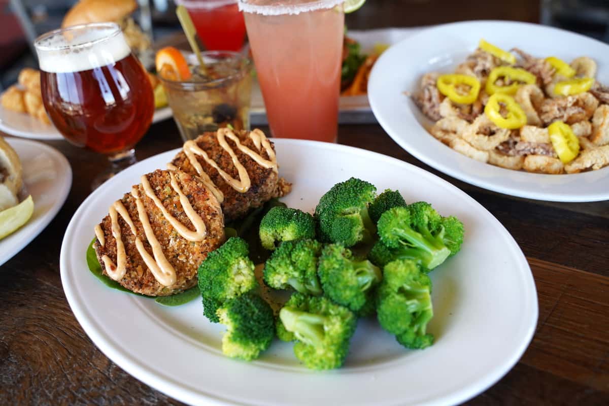 salmon cake dinner