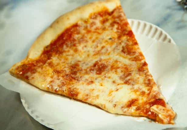a slice of cheese pizza