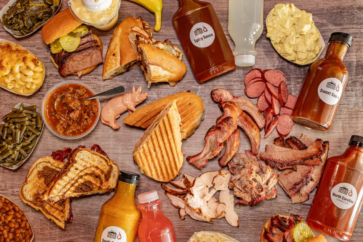 top view shot of food spread