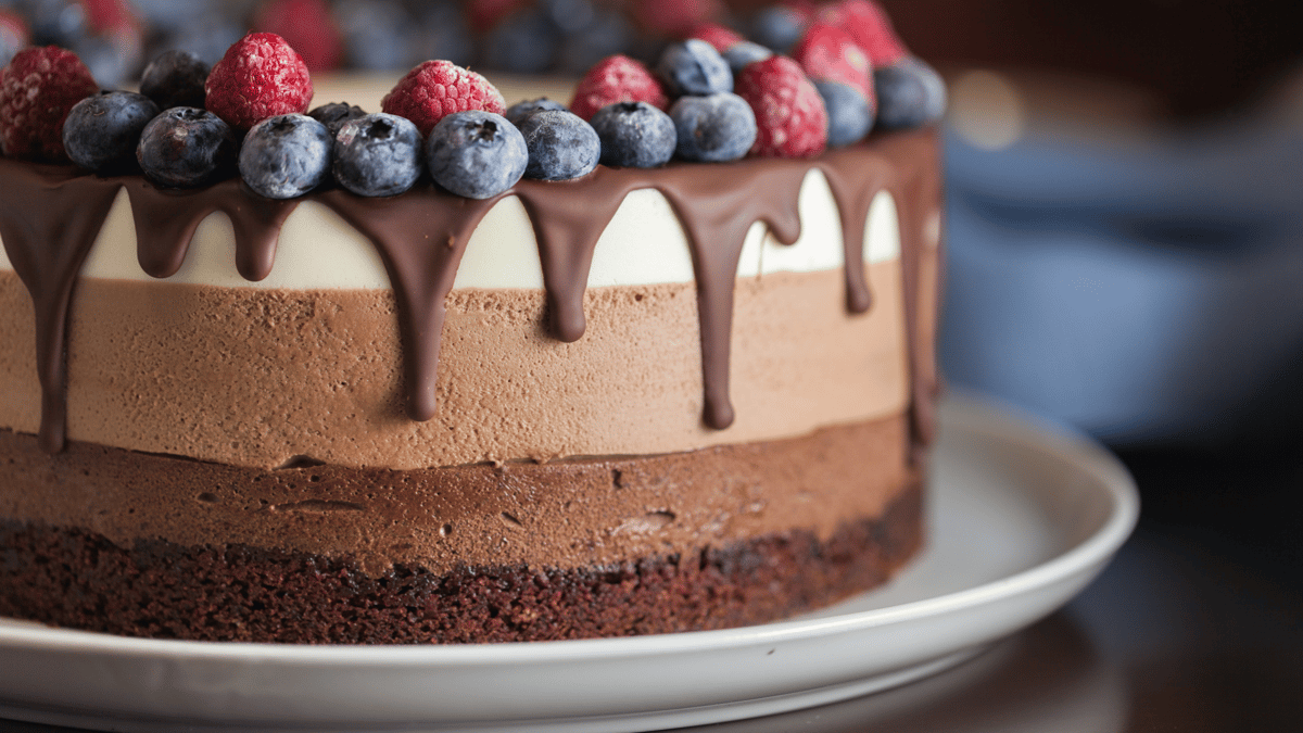 chocolate cake with multiple layers