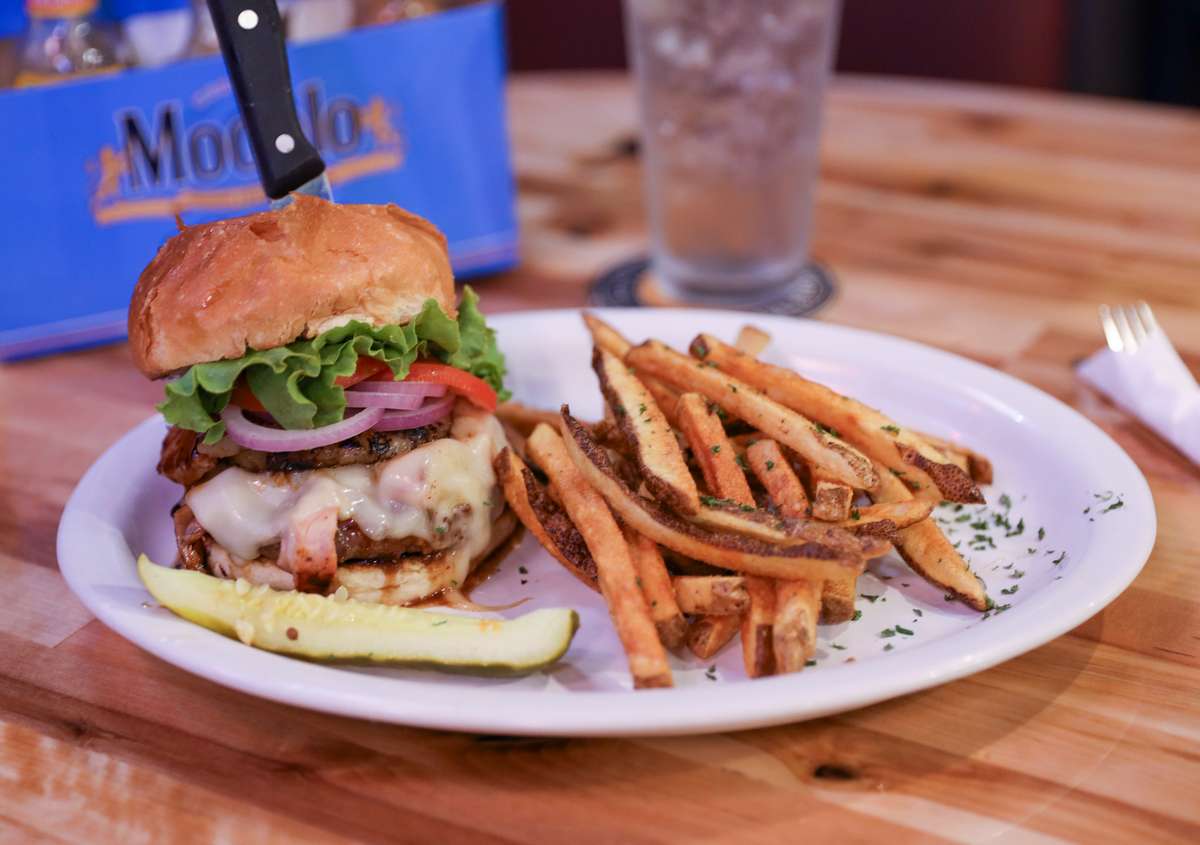 Hawaiian Burger with French Fries