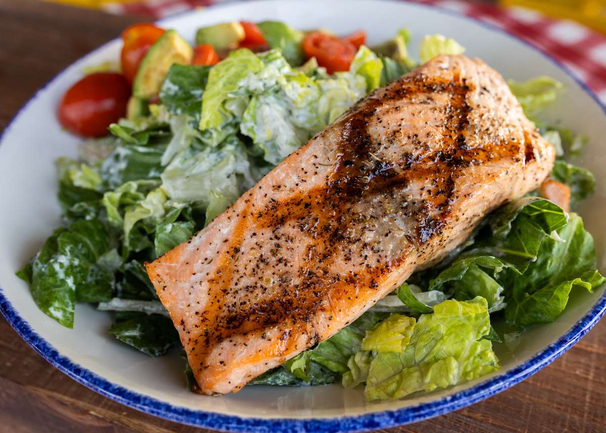 salmon salad with green goddess dressing Green Goddess Salad with Salmon