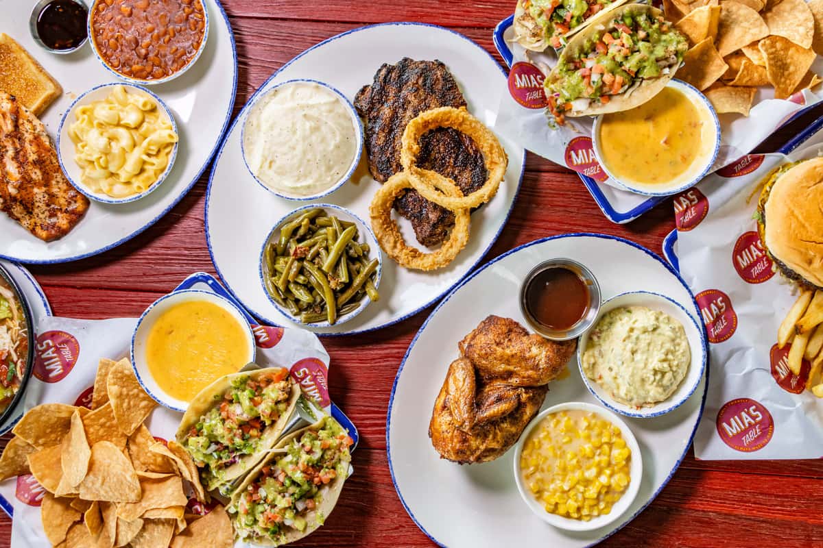 lots of food on a table