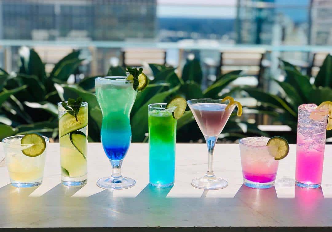 Variety of colorful cocktails