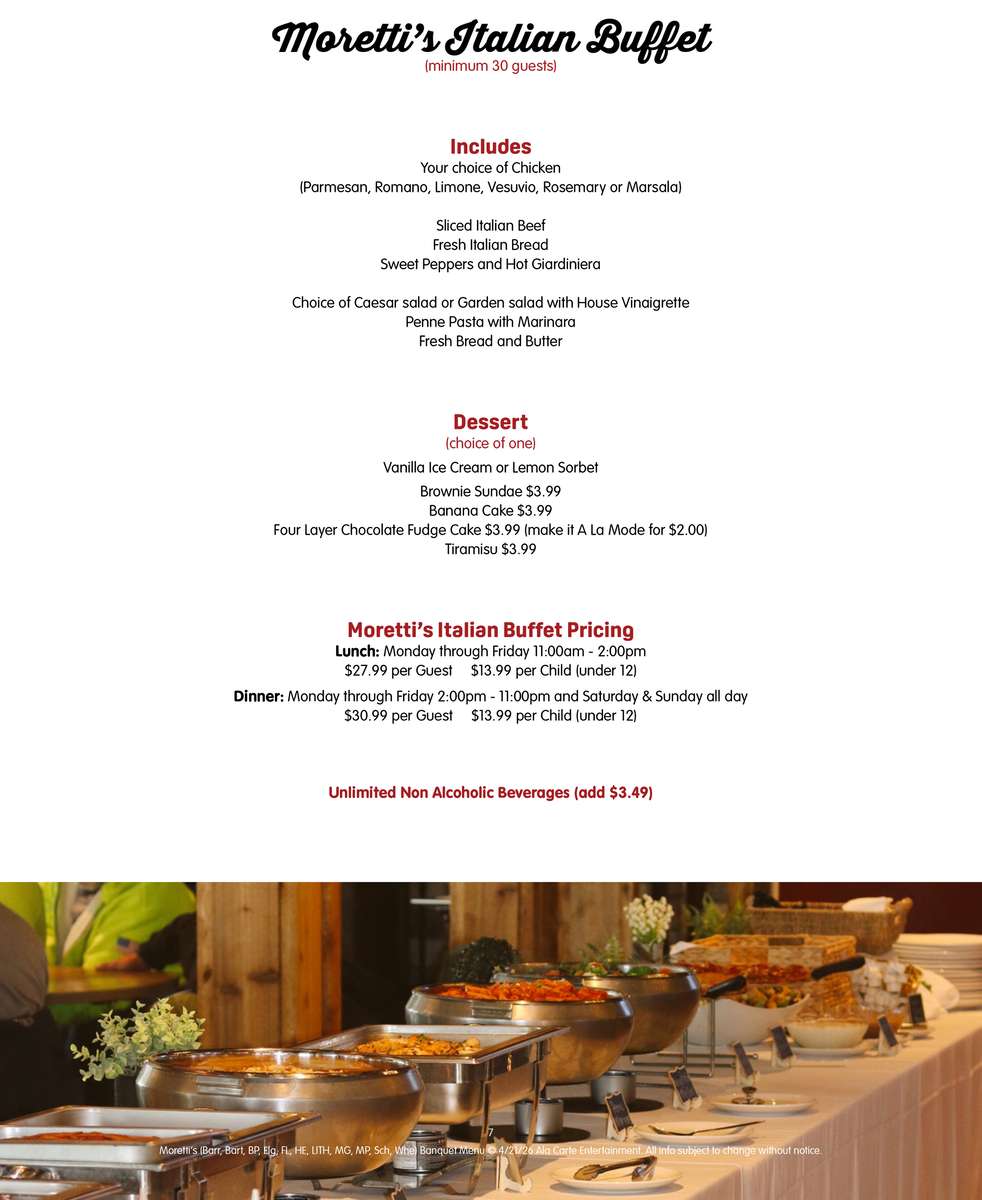 Banquets at Morettis