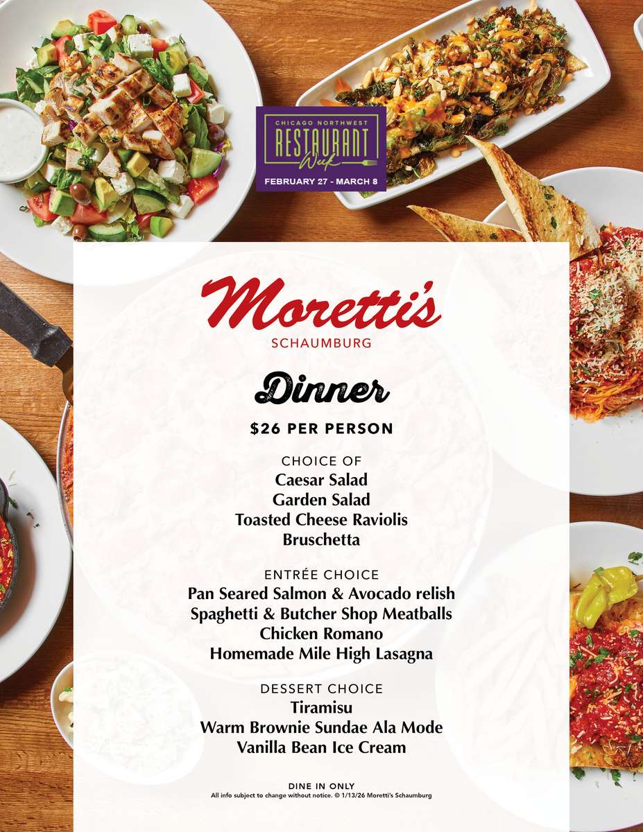 Restaurant Week at Morettis in Schaumburg
