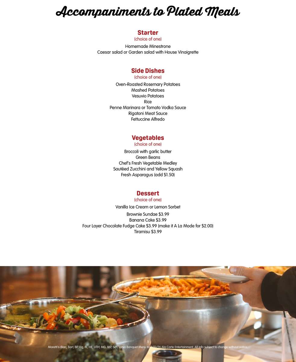 Banquets at Morettis