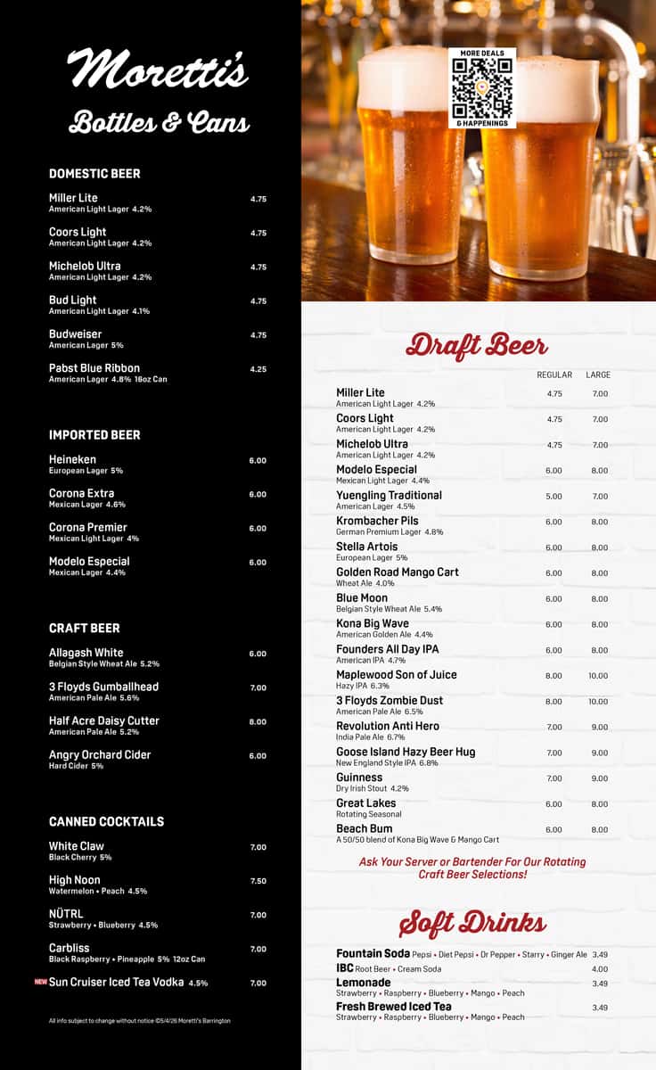 Barrington Fall Drink Menu