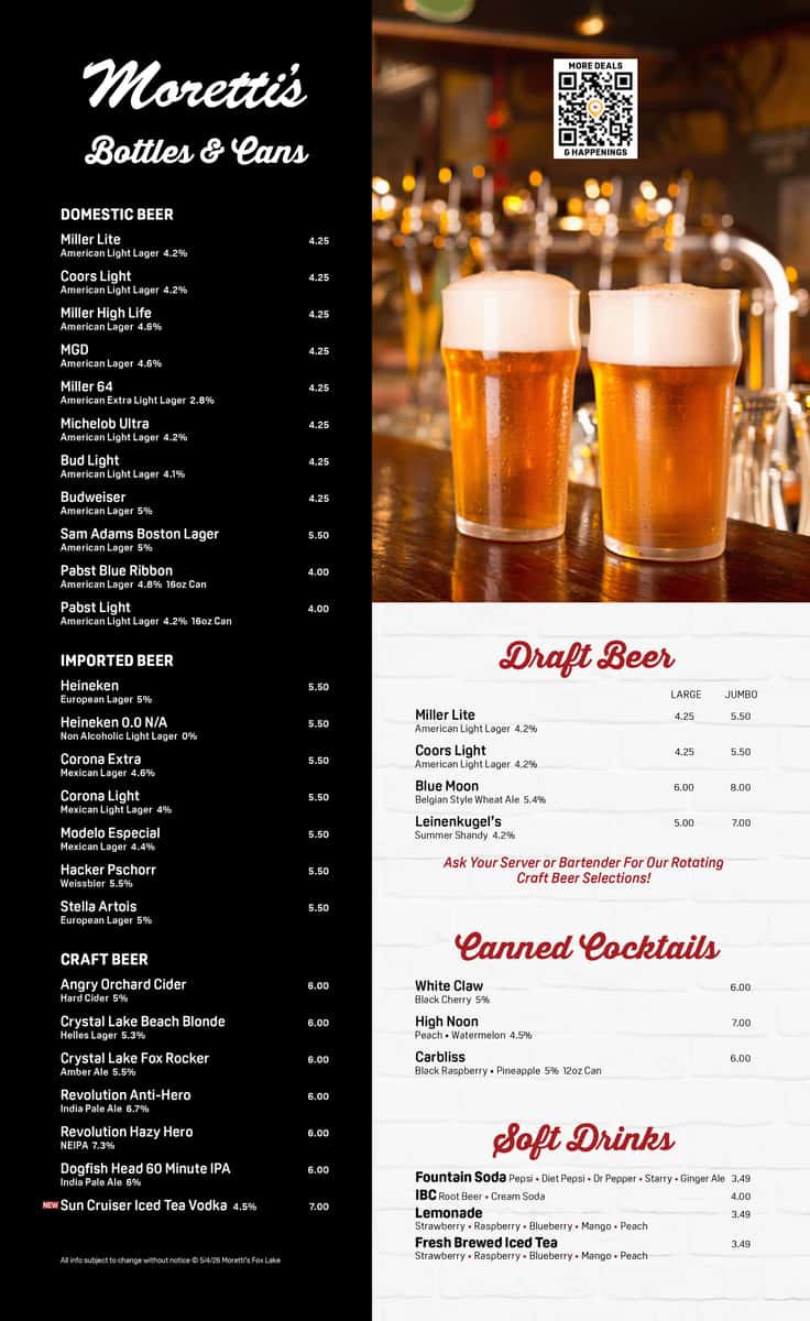 Fox Lake Fall Drink Menu