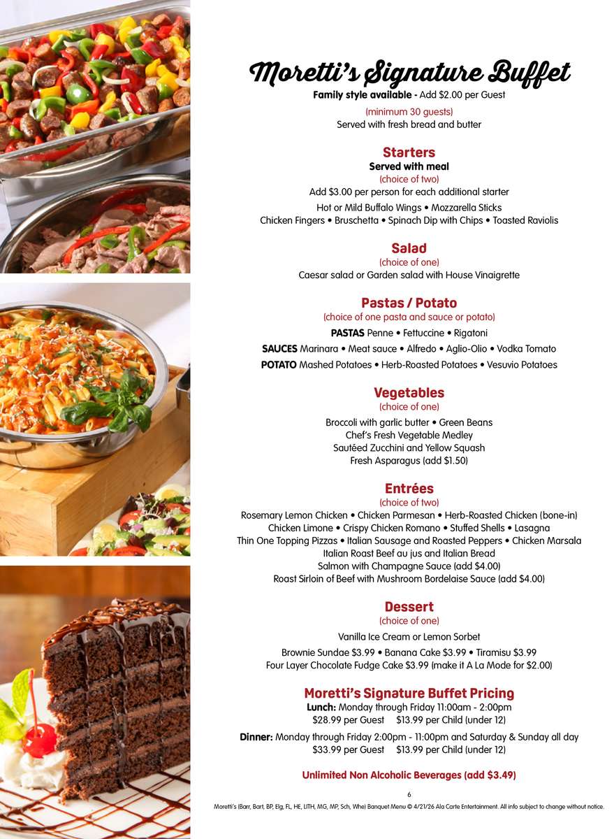 Banquets at Morettis