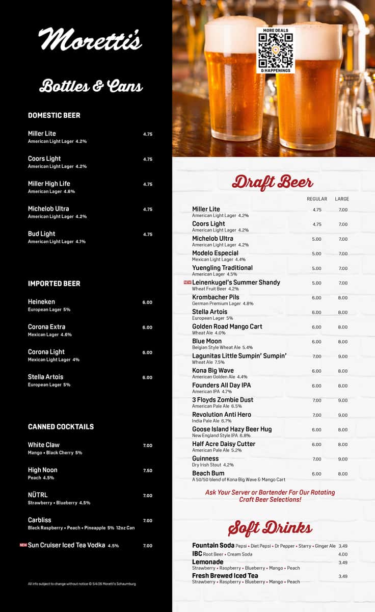 Schaumburg Fall Drink Menu