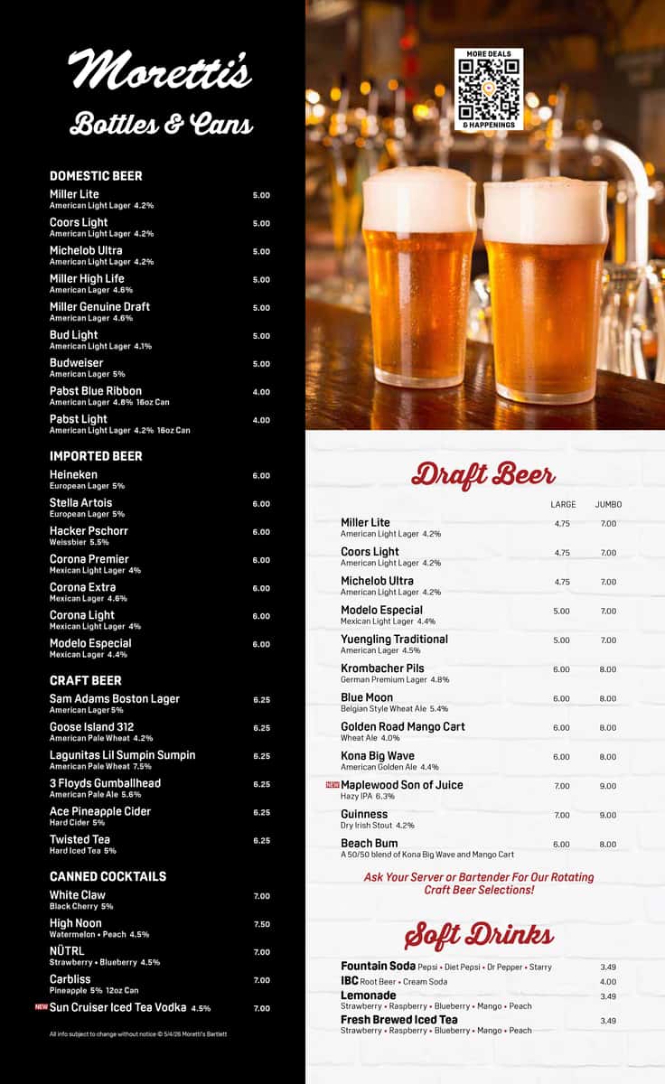 Bartlett Fall Drink Menu