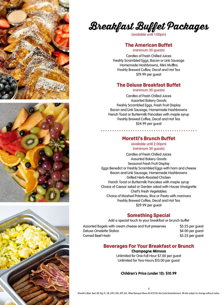 Banquets at Morettis