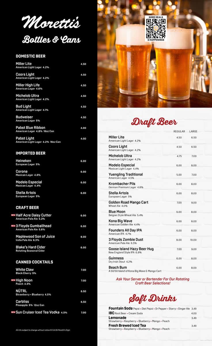 Elgin Fall Drink Menu