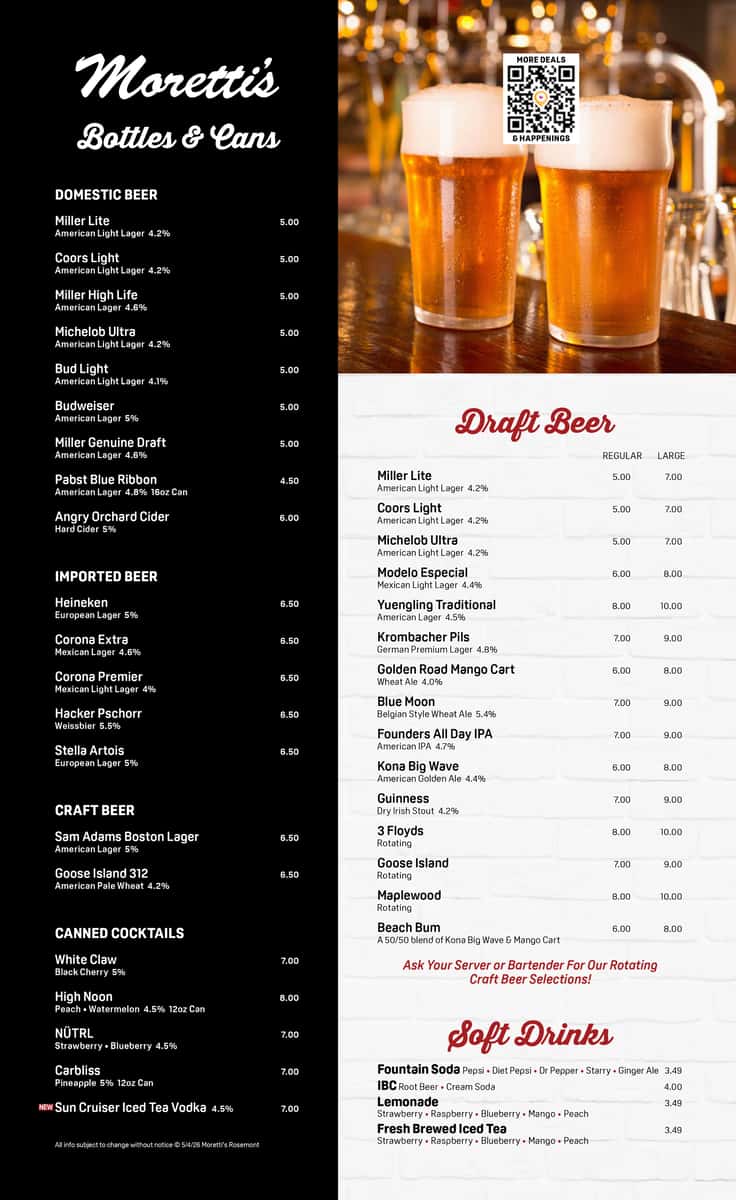 Rosemont Fall Drink Menu