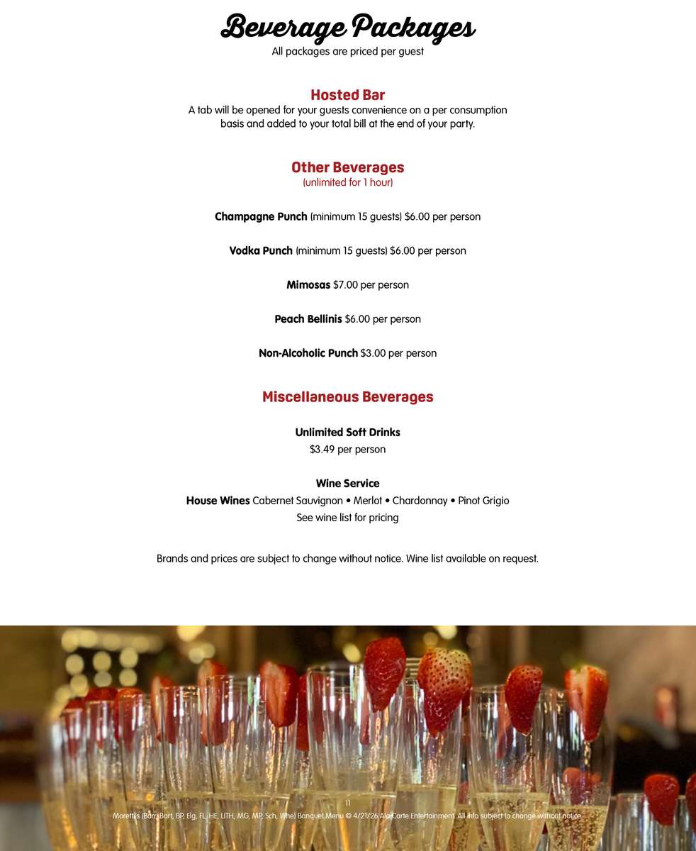 Banquets at Morettis