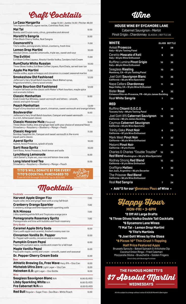 Barrington Fall Drink Menu