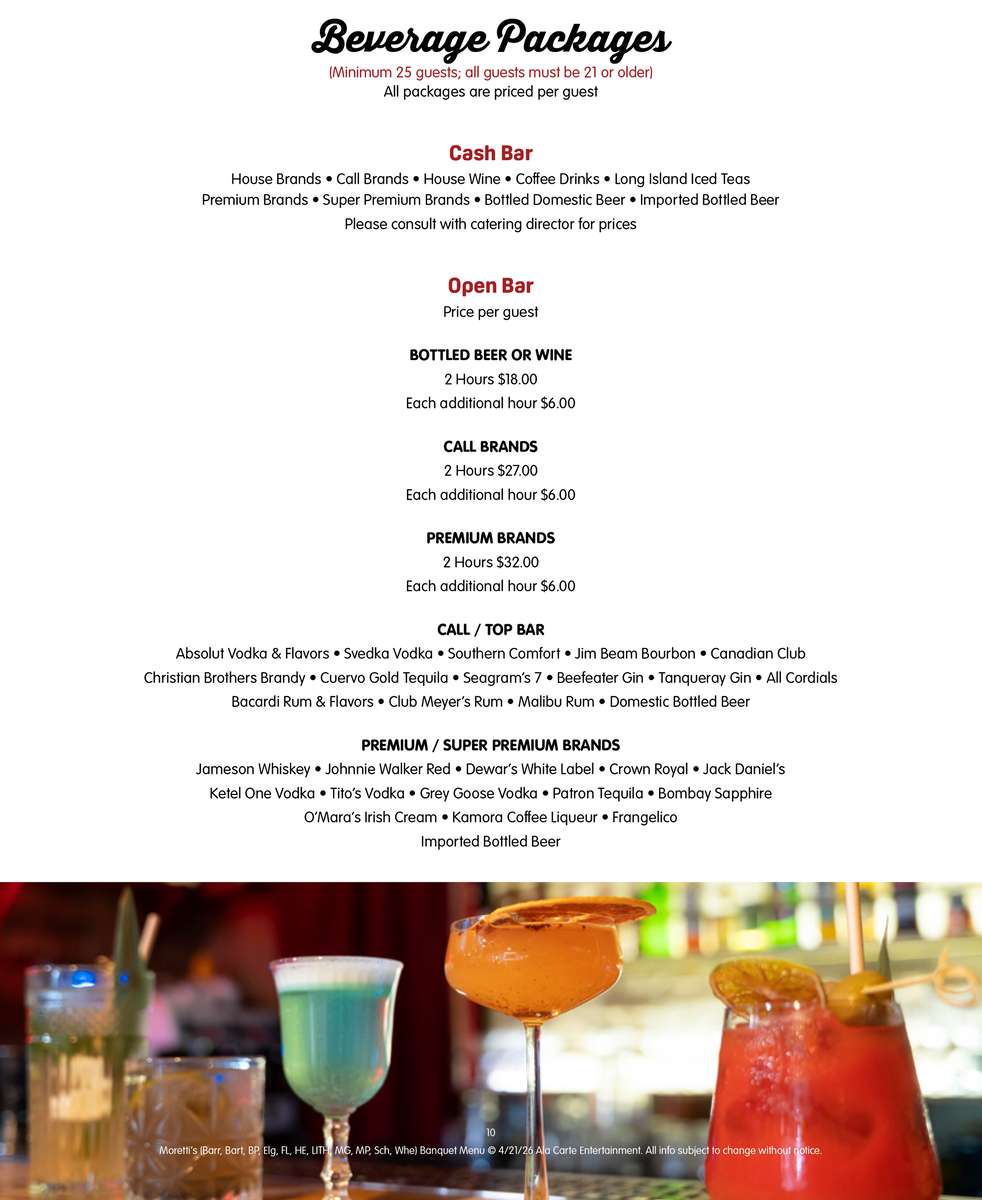 Banquets at Morettis