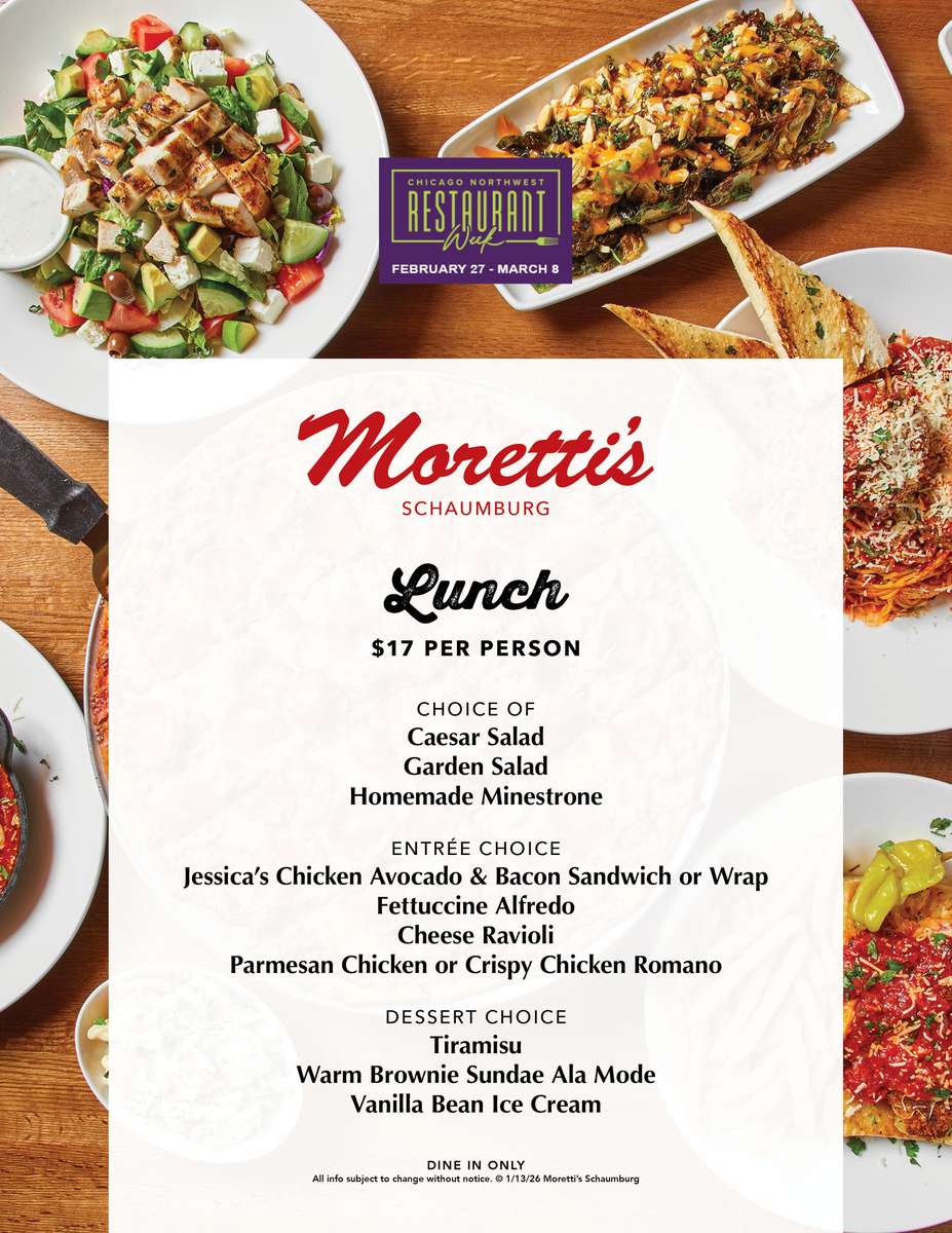 Restaurant Week at Morettis in Schaumburg