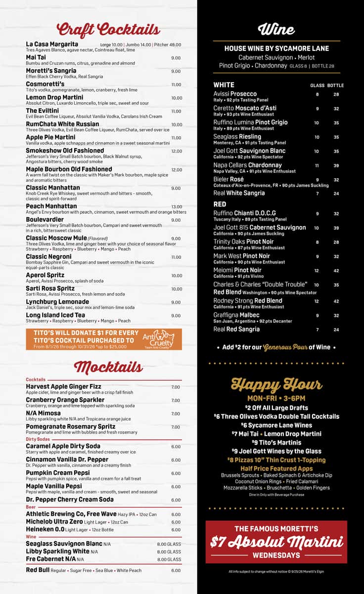 Elgin Fall Drink Menu