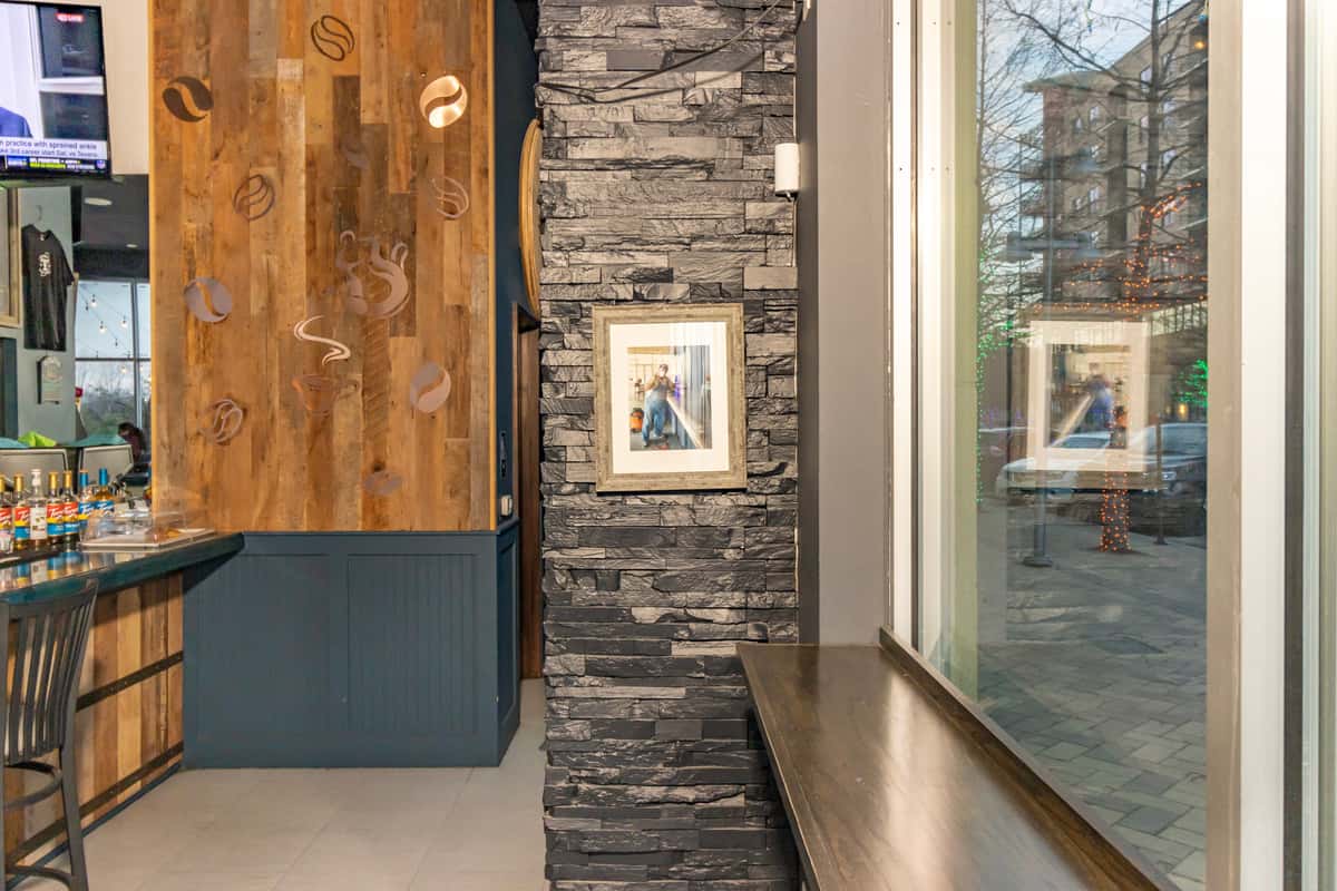 stone wall with painting
