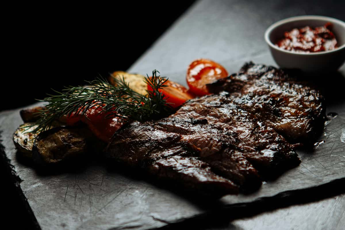 Dark lighting steak