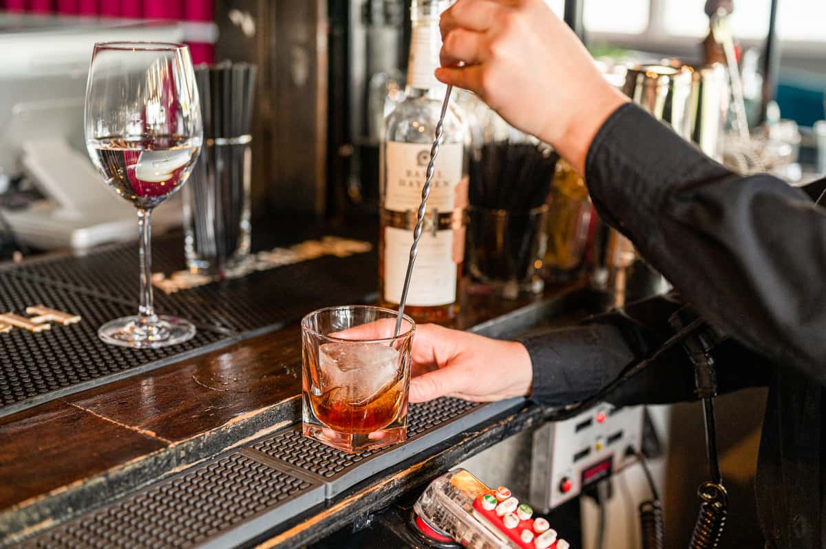 bartender mixing drink