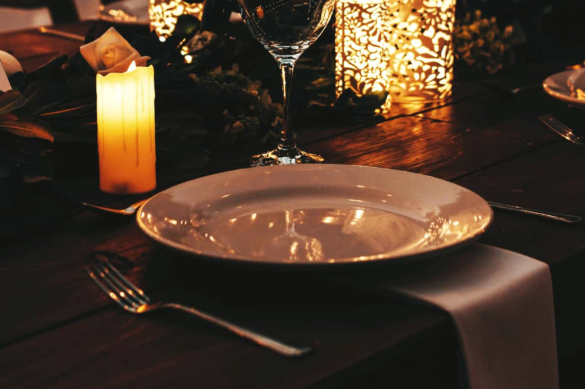 Dark catering table