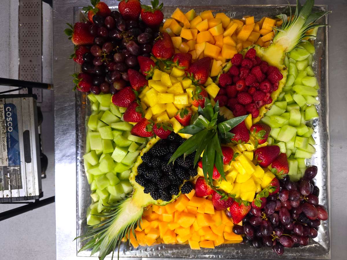 Fresh fruit catering tray from Collectors Choice Restaurant