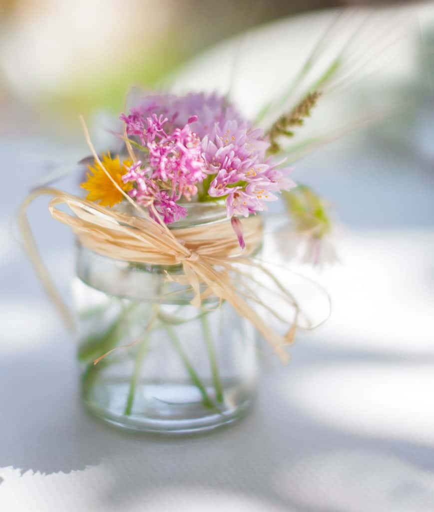Flowers in small jar
