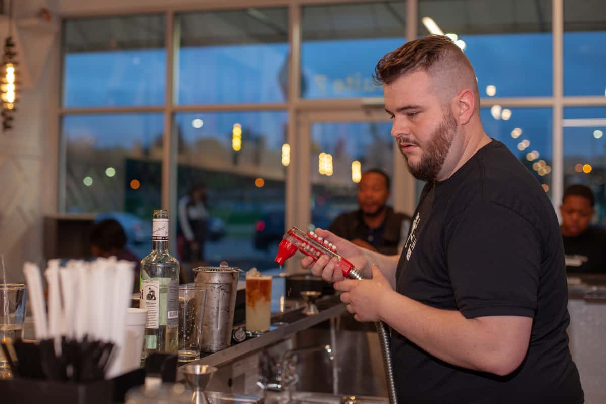 Man making a cocktail