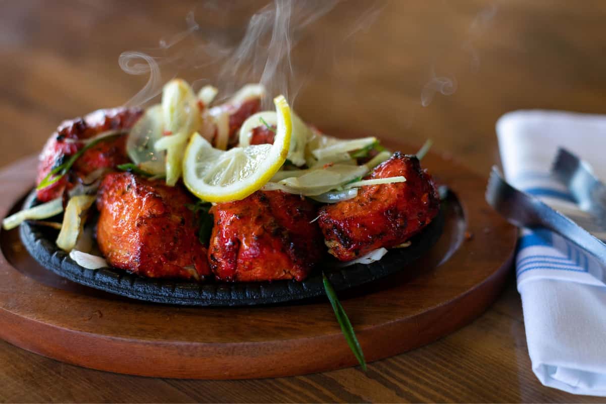 Chicken Tikka steaming hot at Himalaya Fresh