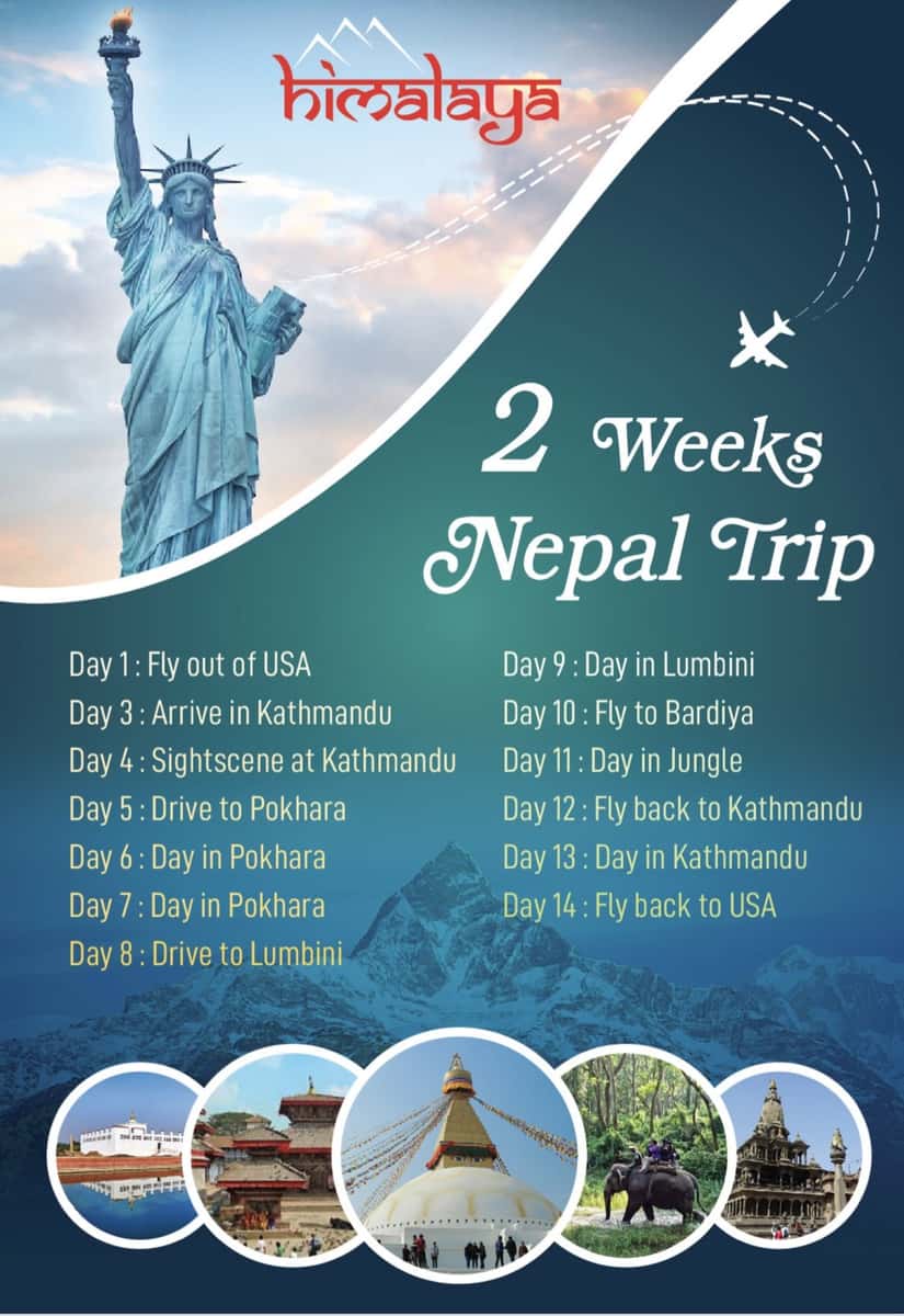 trip to nepal 2 weeks gateaway adventure nature mountain buddha 