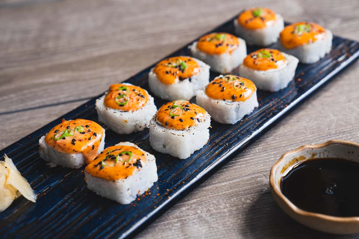 Dragon rolls on a table