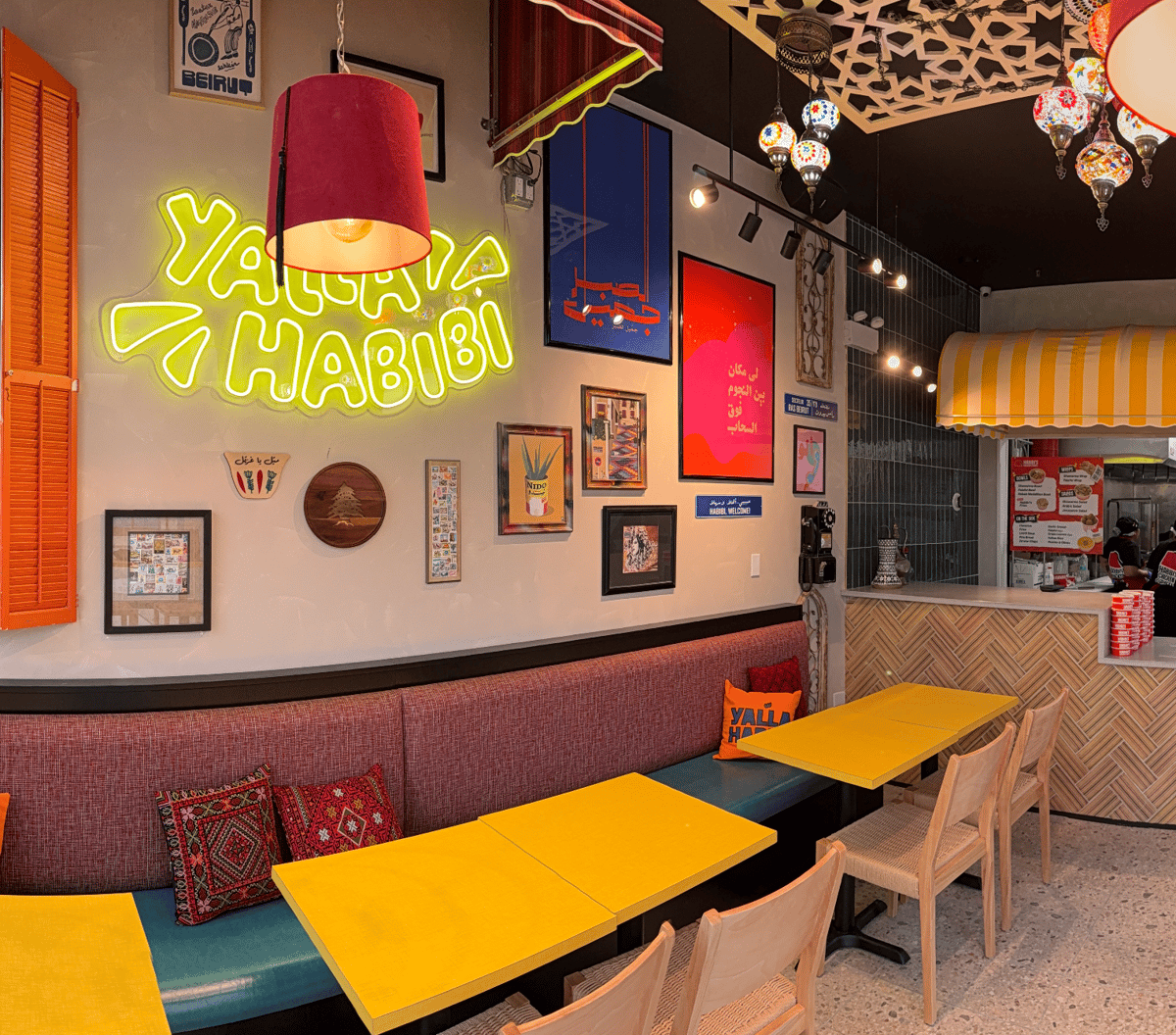 Interior dining room of Habibi's Chicken & Falafel