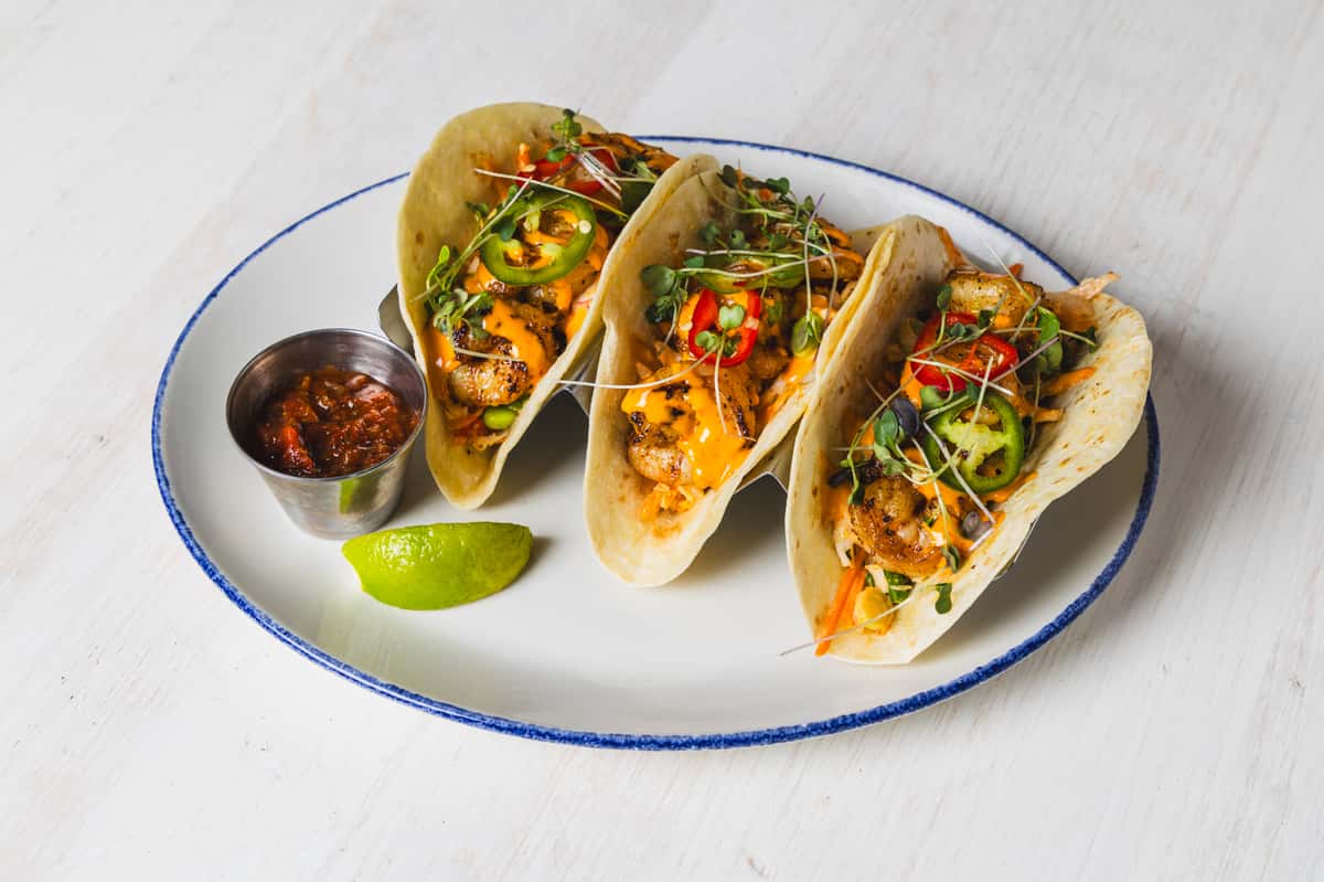 Shrimp Tacos The Hampton Social Coastal Cuisine Parker