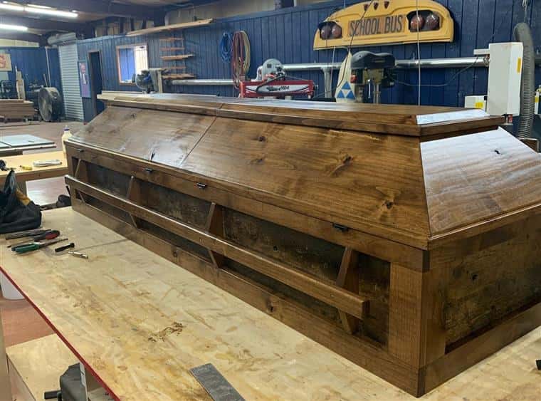 wooden coffin
