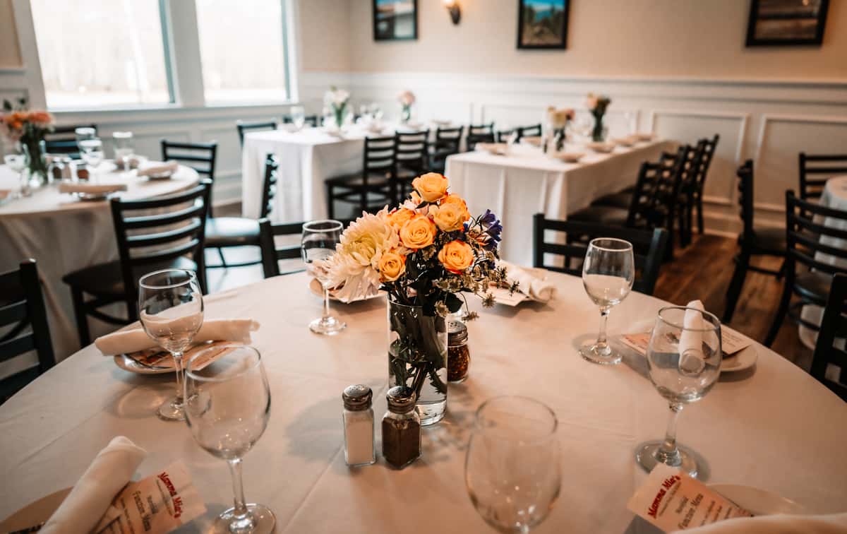 Function room at Mamma Mia's in Marshfield with seating for 50