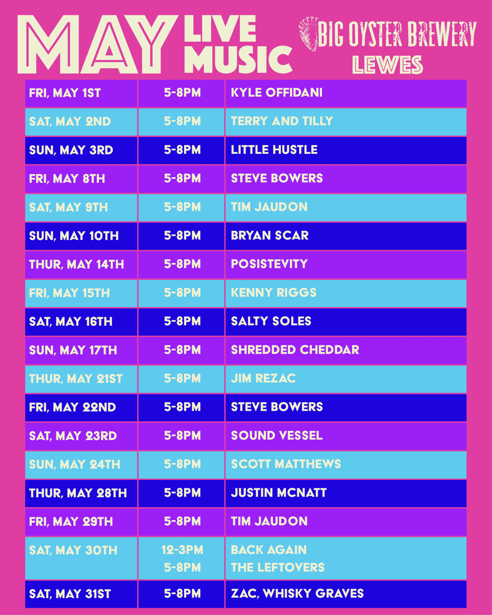 Lewes May Live Music Schedule