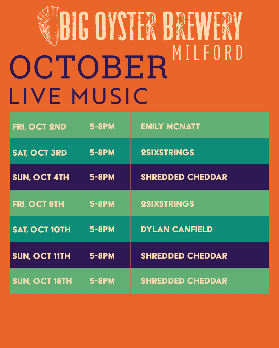 Milford October Music Schedule