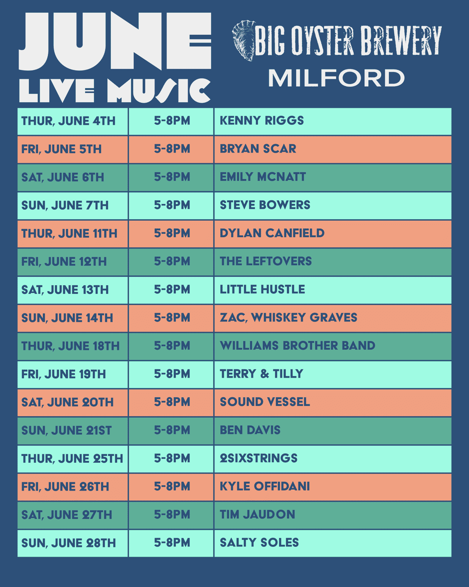 Milford June Live Music Schedule
