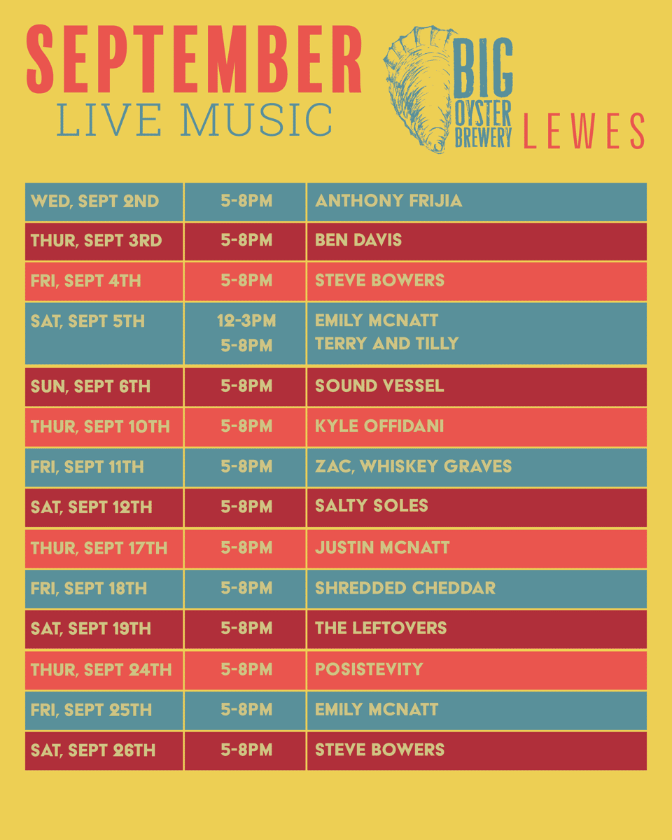 Lewes September Music Schedule