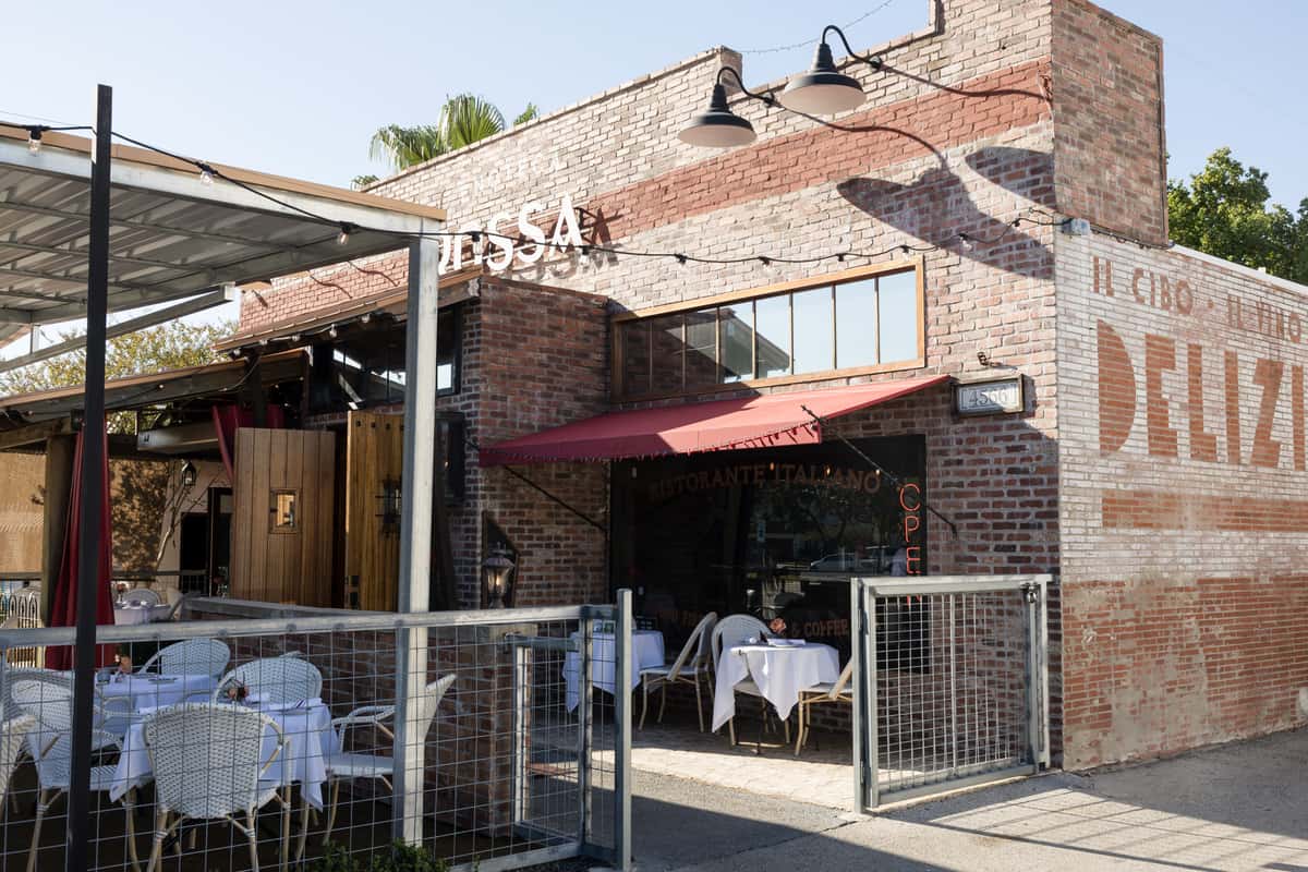 Enoteca Rossa exterior with patio dining