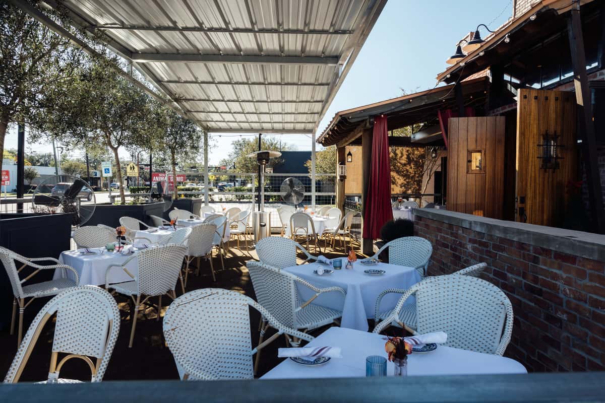 Outdoor patio dining area
