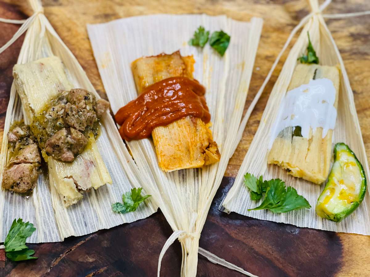3 different flavors of tamales