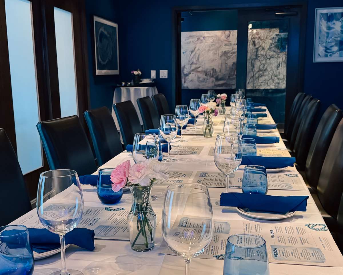 Host your next event in the Vineyard Room—an elegant, semi-private space with custom menus, perfect for rehearsal dinners, client meals, or special celebrations.
