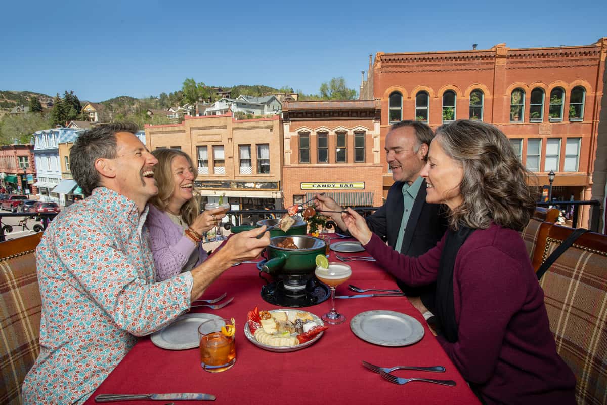 Family enjoying dinner
