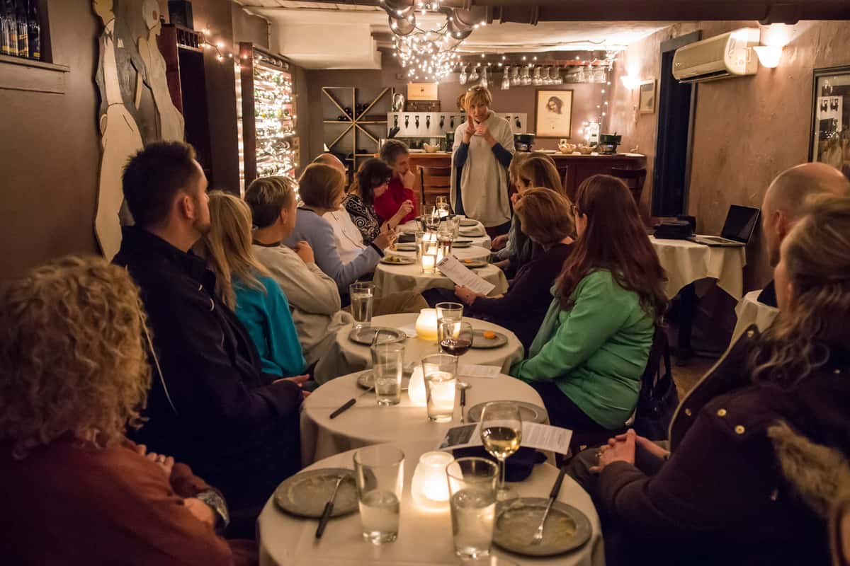 Group dining together
