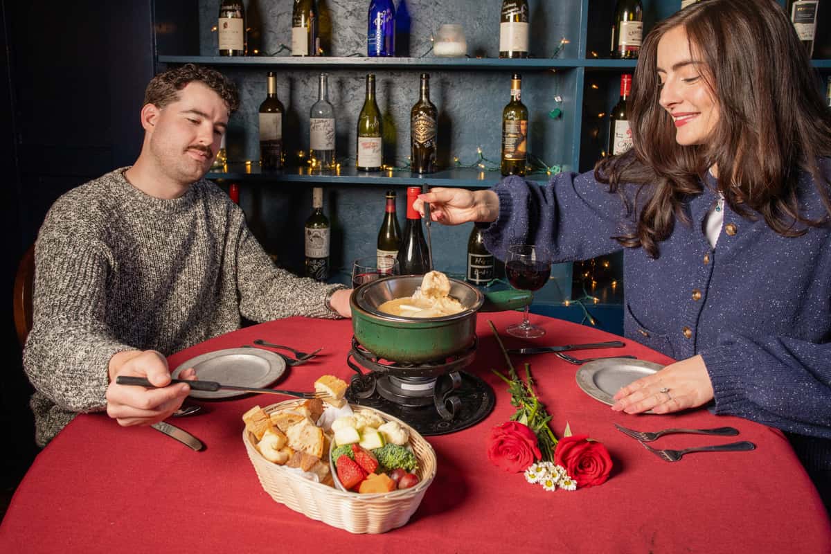 Couple enjoying dinner