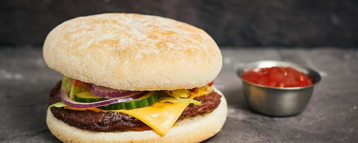 Burger served with a side